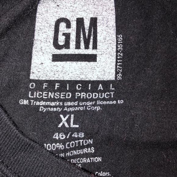 GM size XLarge black cotton Chevrolet graphic T-shirt - Picture 2 of 4
